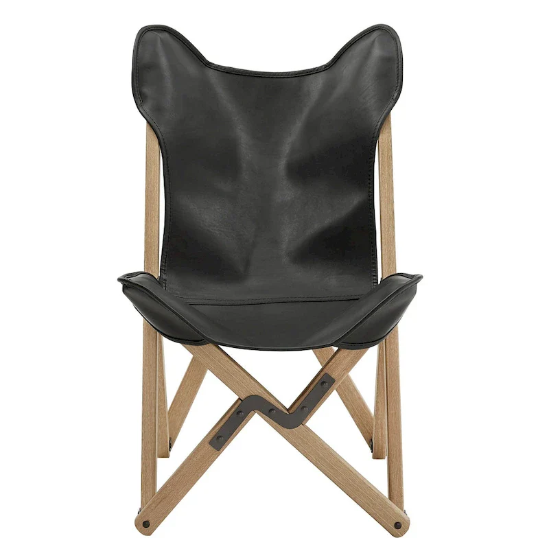 Cantu Authentic Top Grain Leather Tripolina Sling Chair by iNSPIRE Q Modern