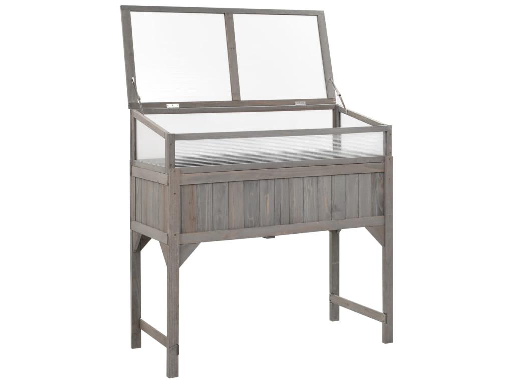 Bancal Decoromantico levado con invernadero 110x54x120 cm Madera maciza de abeto