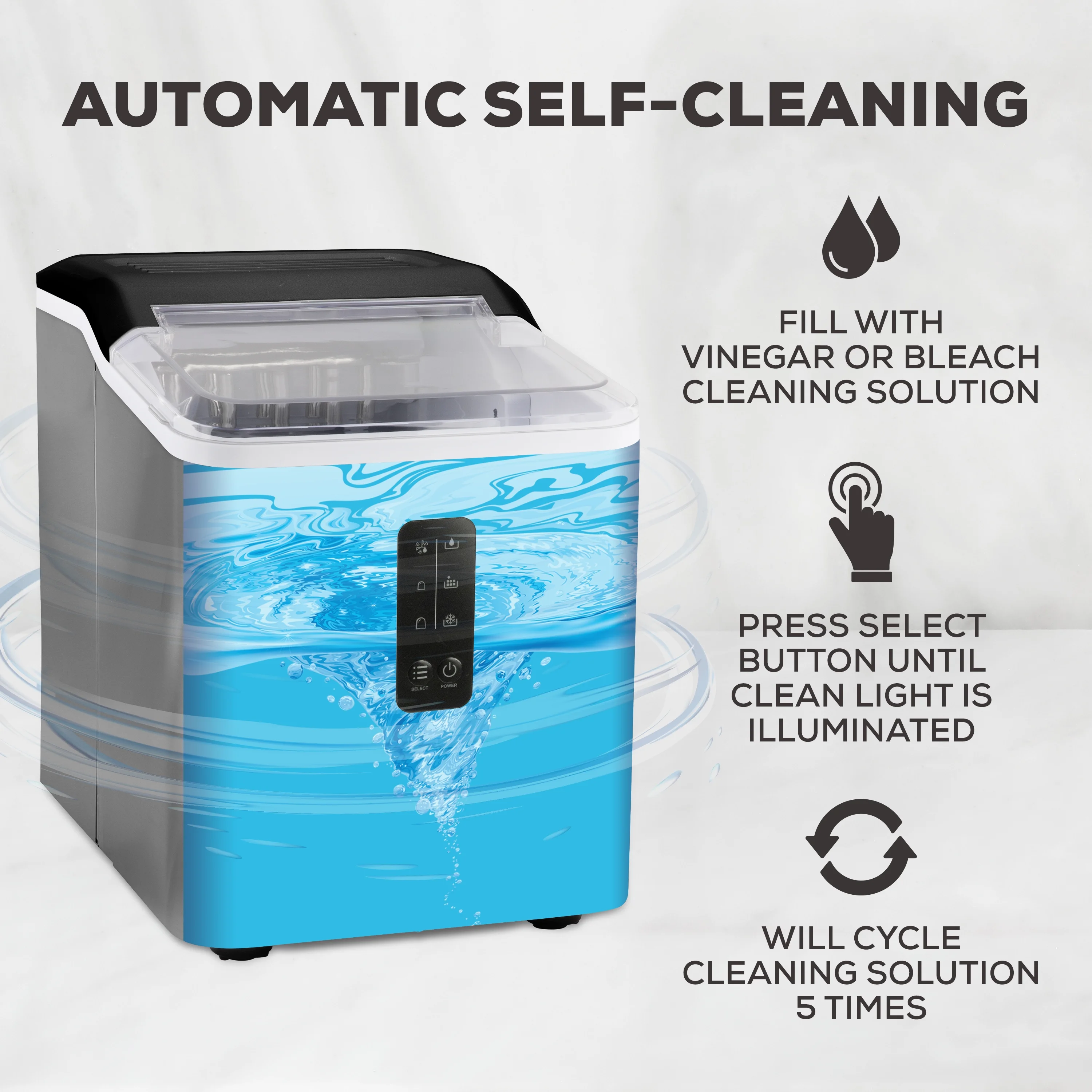 Igloo Automatic Ice Machine Self Cleaning Countertop Ice Maker for Water Bottle & Drinks, Aqua - Image 36