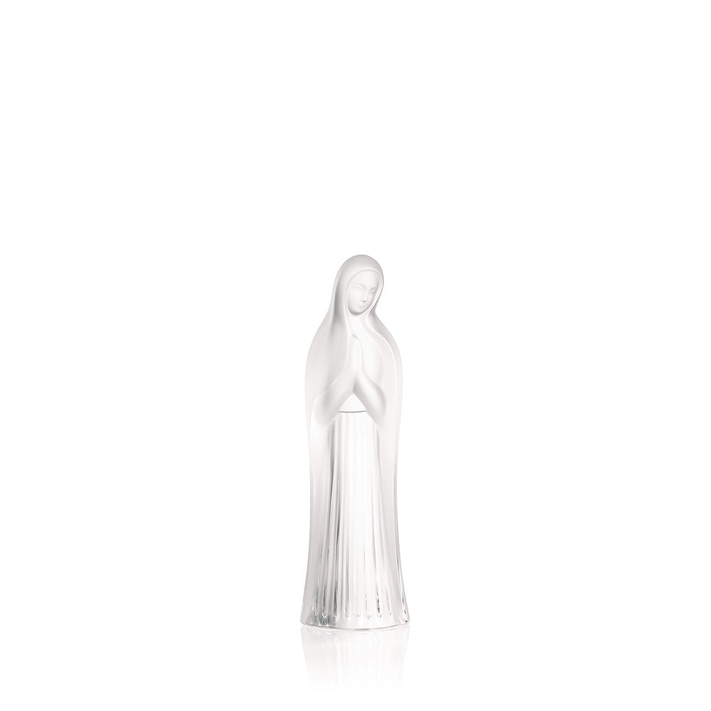 SCULPTURE VIERGE AUX MAINS JOINTES - CRISTAL INCOLORE