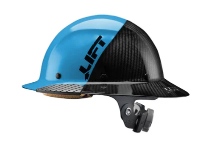 Lift Safety Dax Carbon Fiber 50/50 Full Brim Hard Hat Blue - KTF Painting Interior Exterior