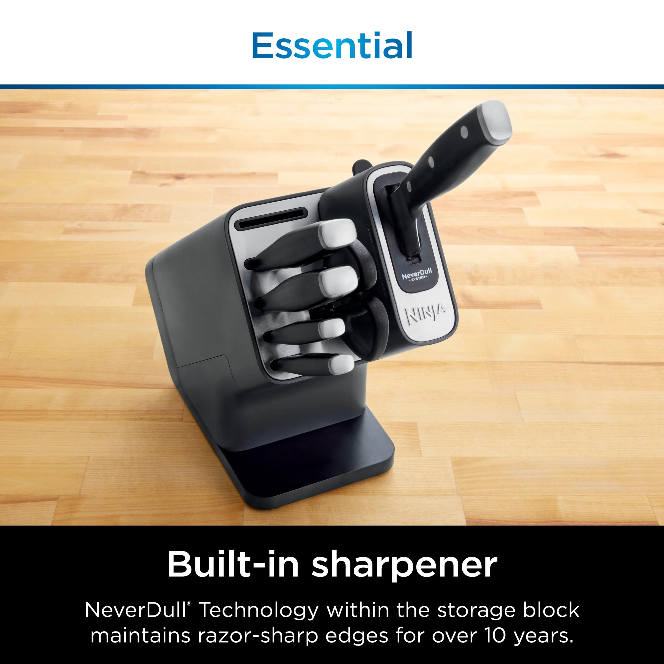 Ninja? NeverDull? 7-Piece Prep Knife System, Essential, Stainless Steel, Built-in Sharpener, K12007BRN - Image 3