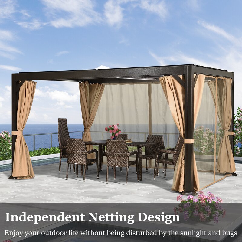 💥Clearance Sale🔥13' W x 10' D Aluminum Pergola (Can be freely spliced)