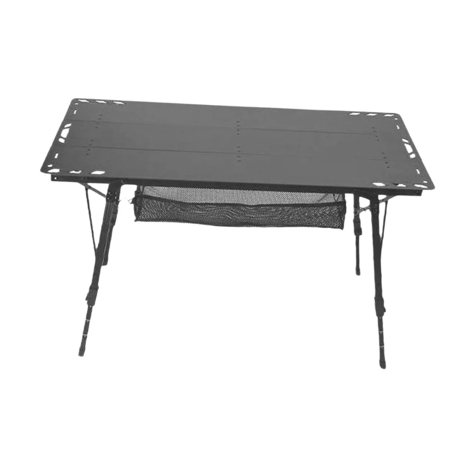 Miulika Folding Camping Table, Aluminum Alloy And PP, 103cm x 55cm, Adjustable Height 45cm-67cm - Black - Image 4 Miulika Folding Camping Table, Aluminum Alloy And PP, 103cm x 55cm, Adjustable Height 45cm-67cm - Black - Image 4