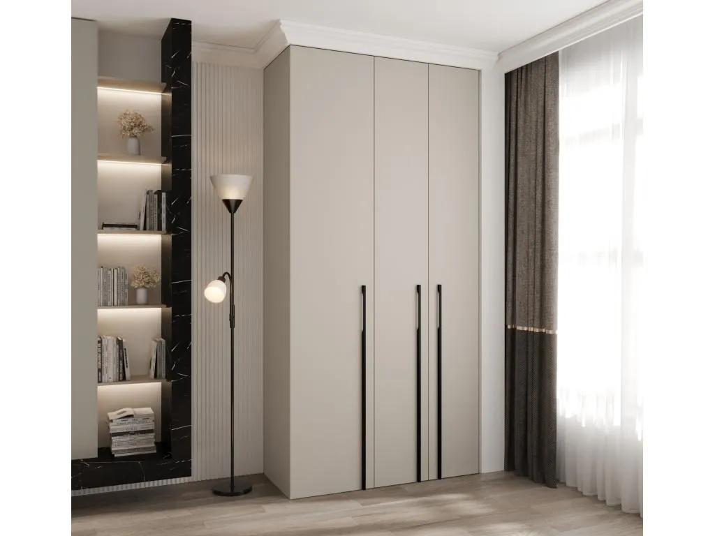 Armario Lluesmahome 3 con puertas batientes 245.5/120/50 3 puertas (cachemira/negro) DQKY15647