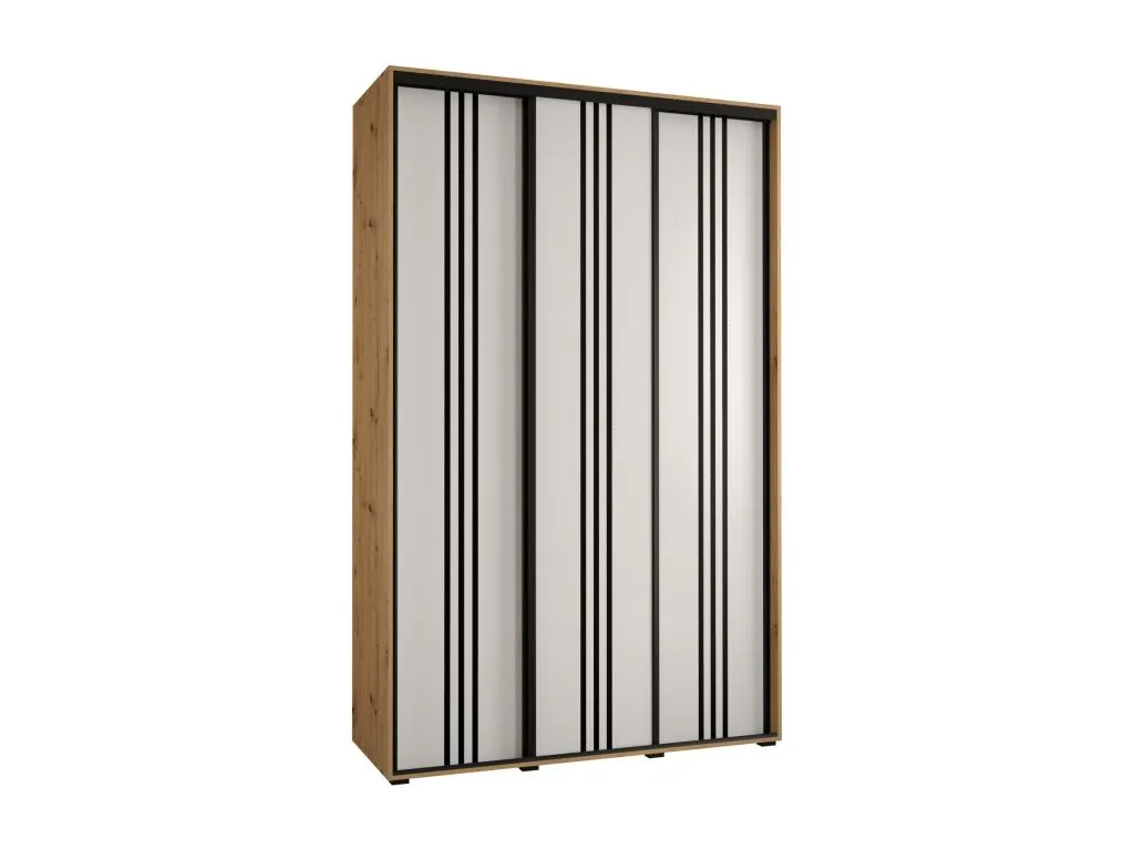 ARMARIO Micasacool 6 DE PUERTAS CORREDERAS 235.2/150/45 3 puertas (Artisan/Blanco/Negro)