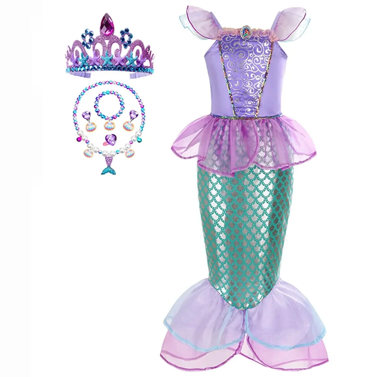 Halloween Costumes Girls Mermaid Dress Costume - Image 3 Halloween Costumes Girls Mermaid Dress Costume - Image 3