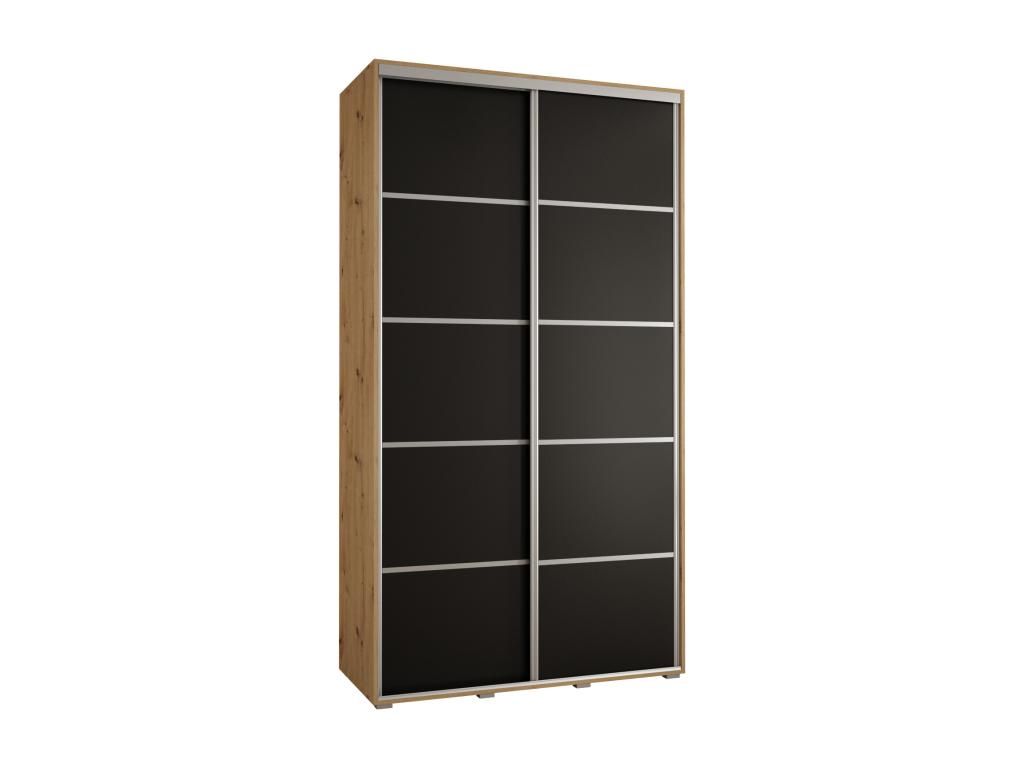 ARMARIO Andreuworldcasa 4 DE PUERTAS CORREDERAS 235.2/140/45 2 puertas (Artisan/Negro/Plata)