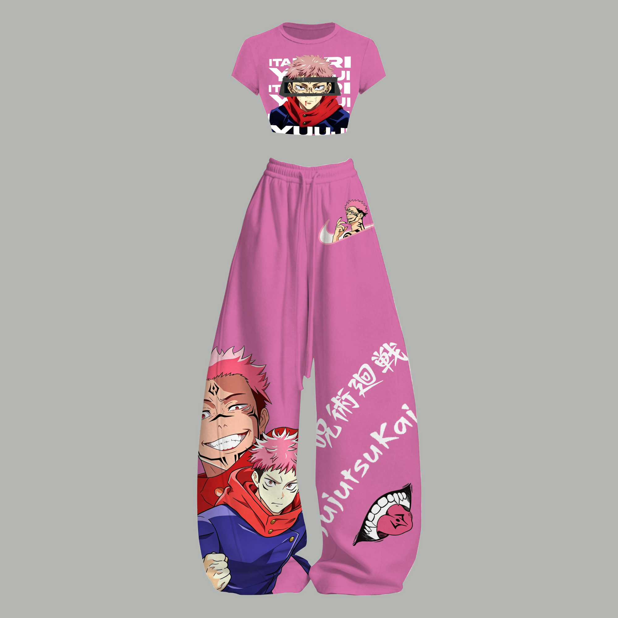 Jujutsu Kaisen Top & Elasticated Trousers Two-Piece Set