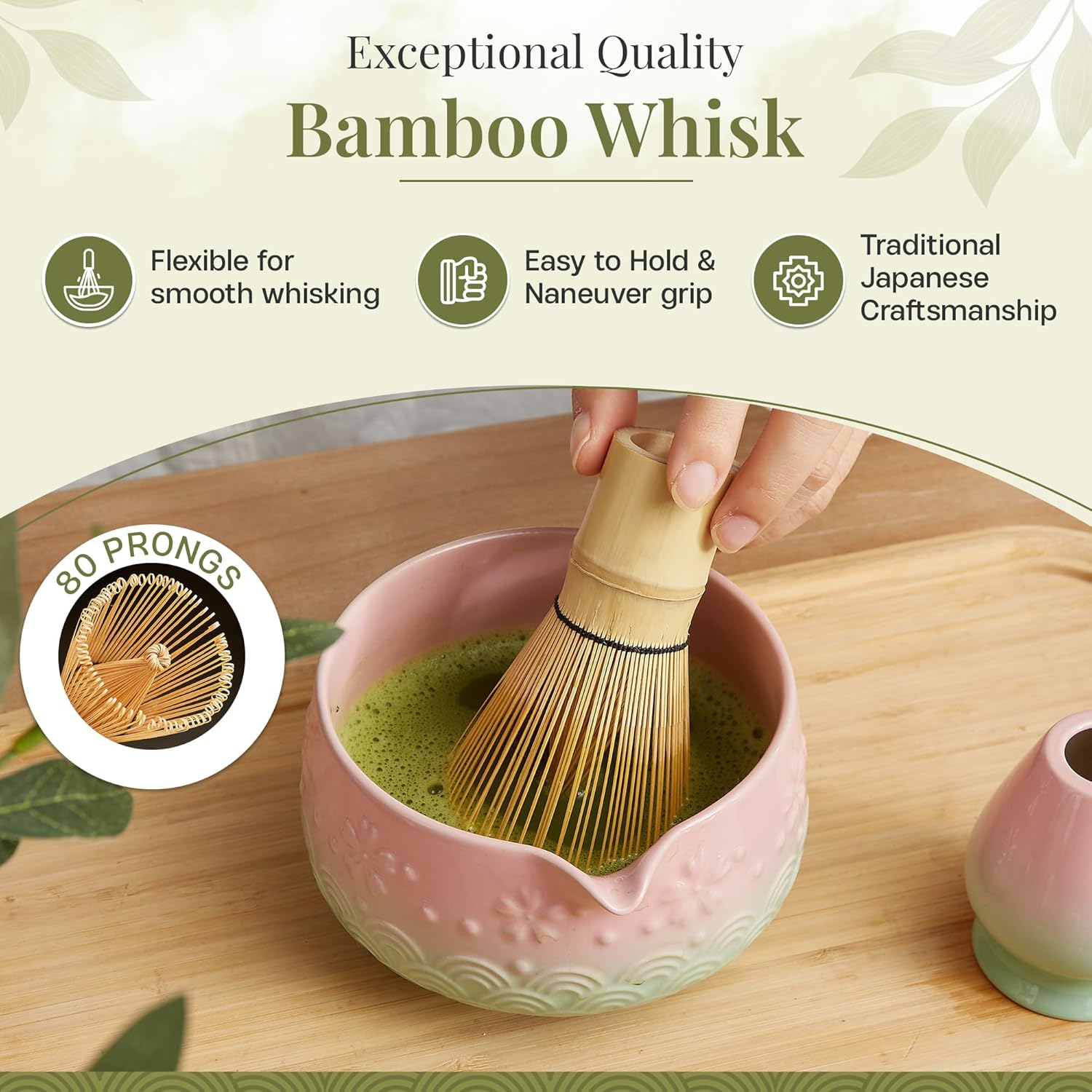 Matcha Whisk Set 9pcs – Matcha Tea Set with Ceramic Matcha Bowl, Bamboo Whisk (Chasen), Scoop, Sifter | Matcha Kit for Japanese Tea Ceremony & Beginners(Gradient)