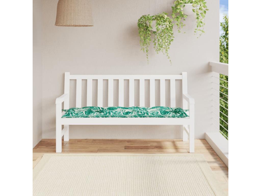 Cojín banco de jardín tela Oxford Hogarmagic stampado hojas 150x50x7 cm