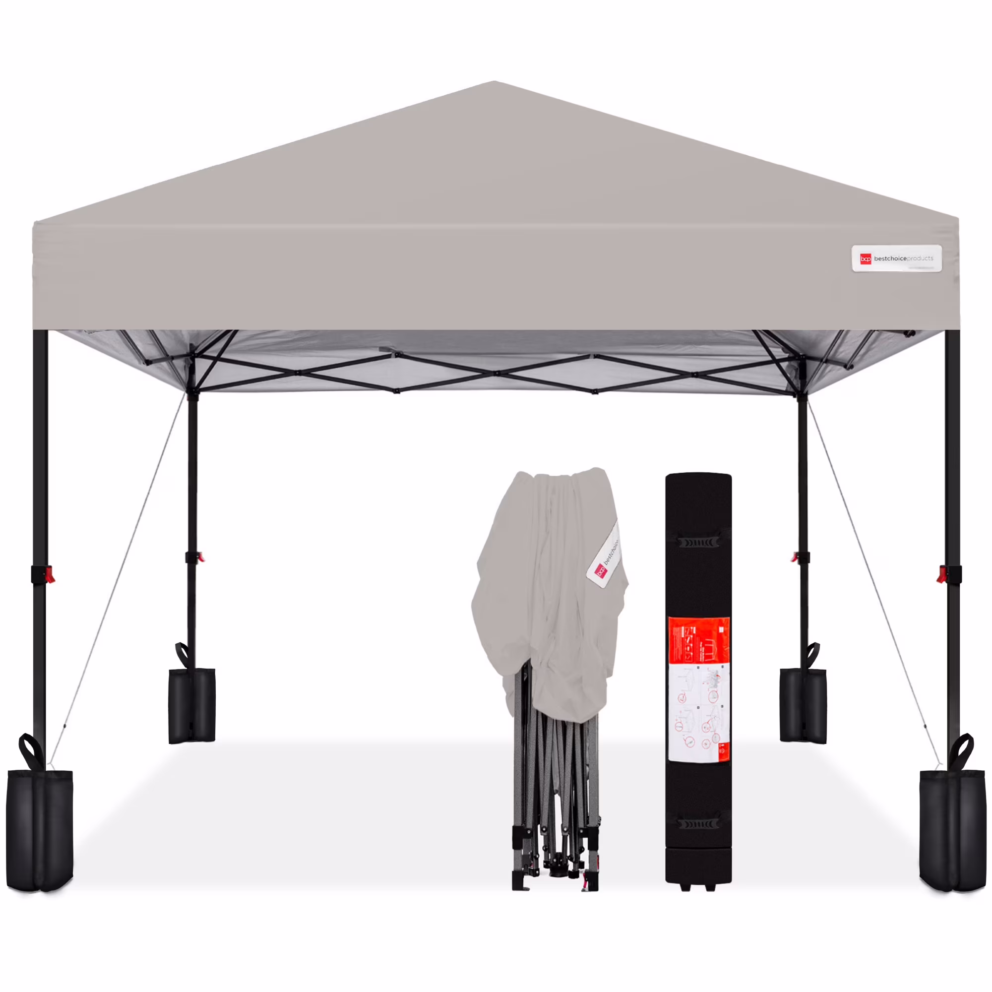 Best Choice Products 10x10ft Easy Setup Pop Up Canopy w/ 1-Button Setup, Wheeled Case, 4 Weight Bags - White - Image 22