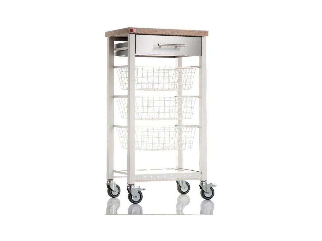 Carrito de cocina, carrito verdulero – Lujodec, Inox, Olmo - 91*48,5*34cm - ONDA