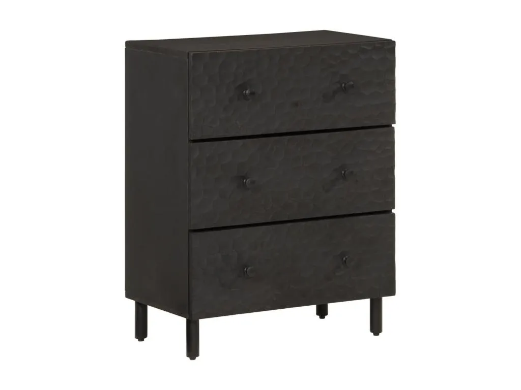 Armarios auxiliares 2 pzas Kavehomedeco maciza Kavehomedeco negro 60x33x75cm 06635AHFT
