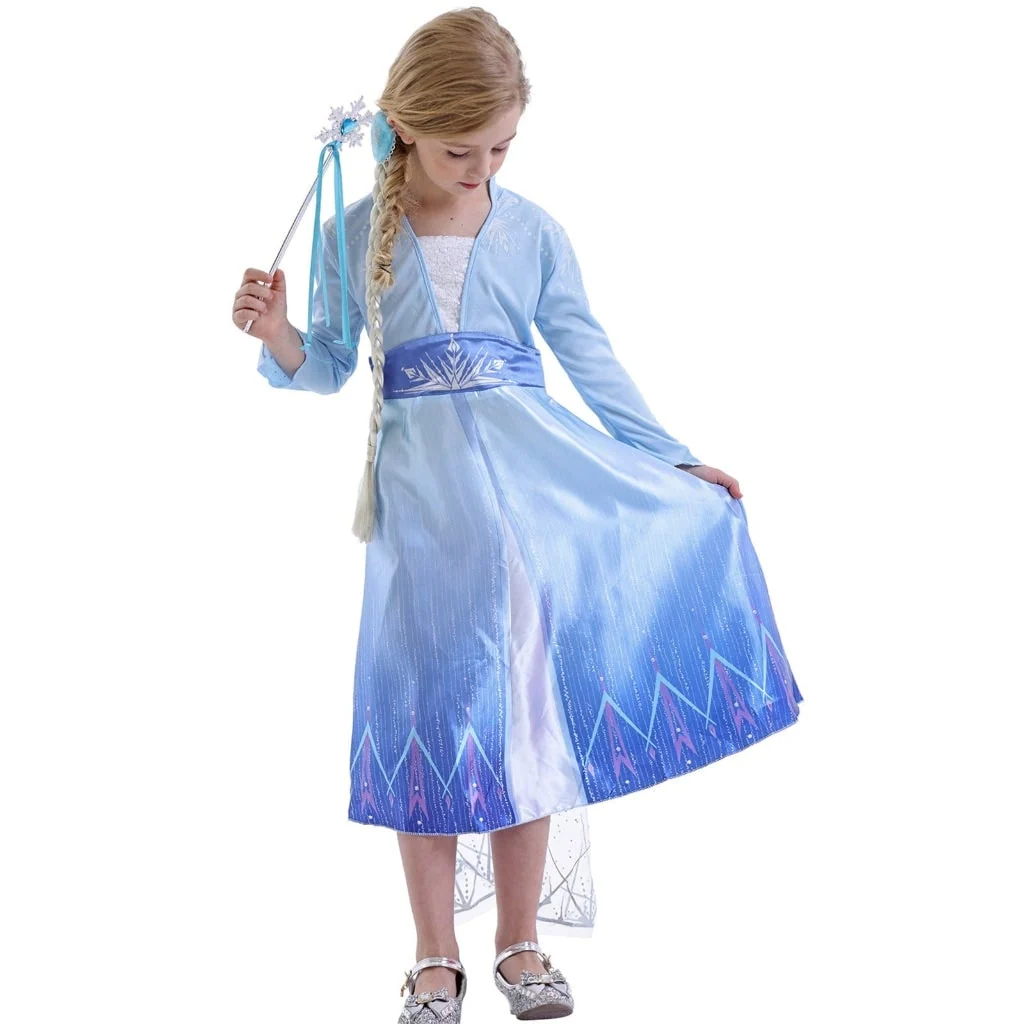 Halloween Costumes Girls Ice Princess Dress Cape Set - Image 4 Halloween Costumes Girls Ice Princess Dress Cape Set - Image 4