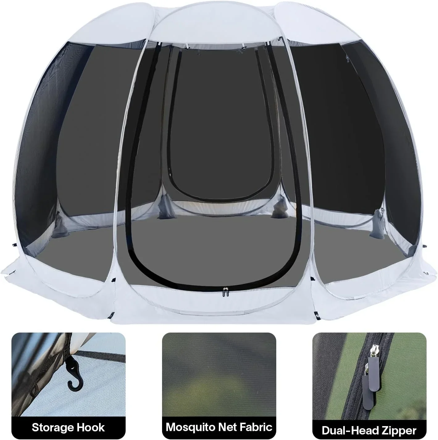 Screen gazebo sleeps 6-10-15 people Igloo-style canopy tent mosquito net on the sides Perfect