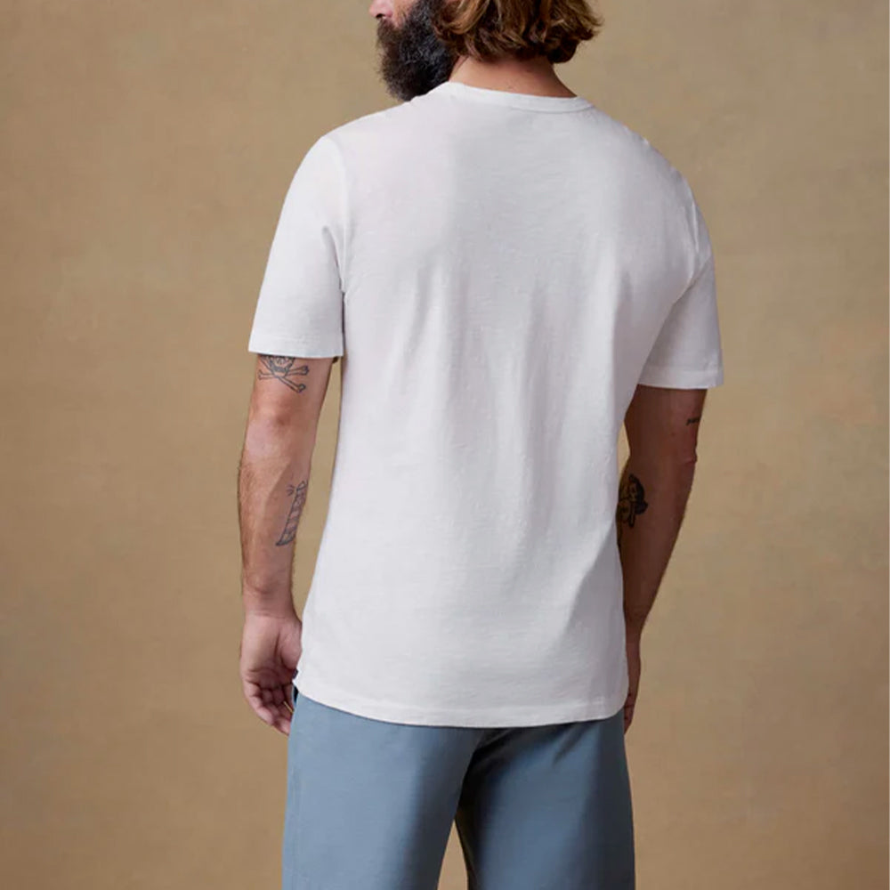 Faherty - T shirt Sunwashed - Blanc Surf