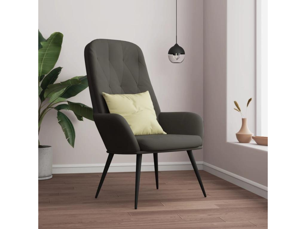 Sillón de Nestleano de terciopelo gris oscuro