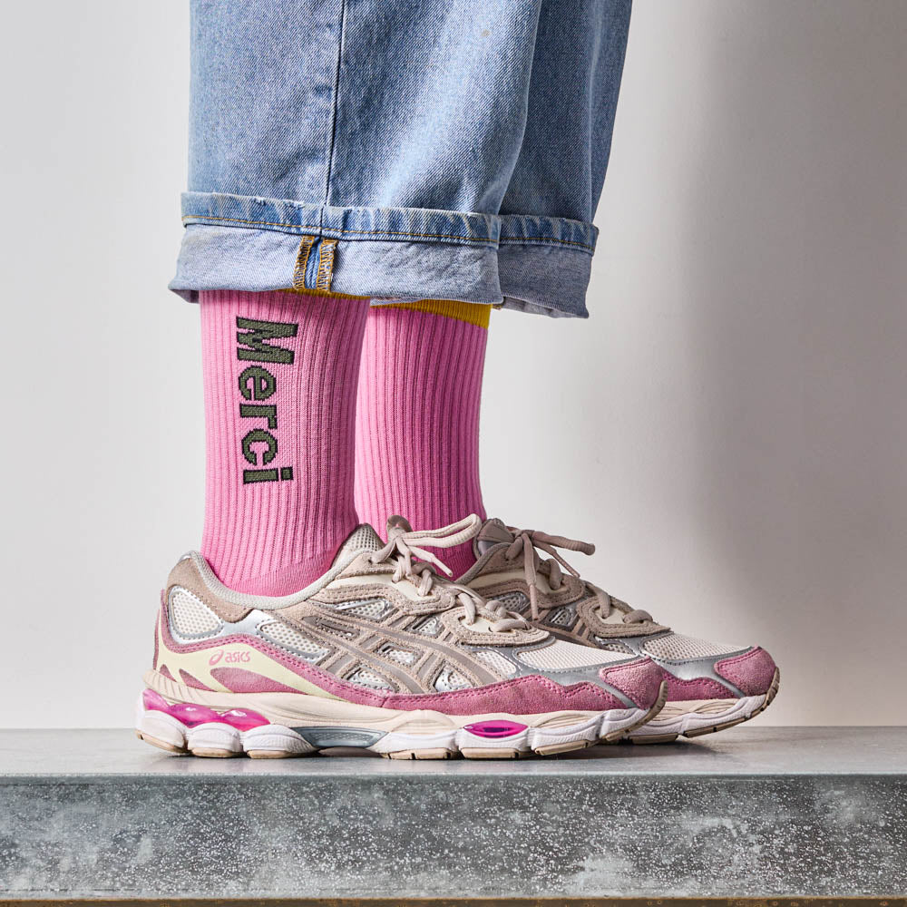 Merci - Chaussettes Scrappy - Rose Jaune