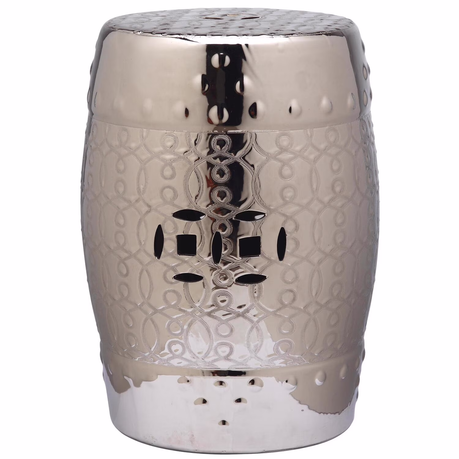 Safavieh Lantana Trellis Indoor/Outdoor Garden Patio Stool, Silver