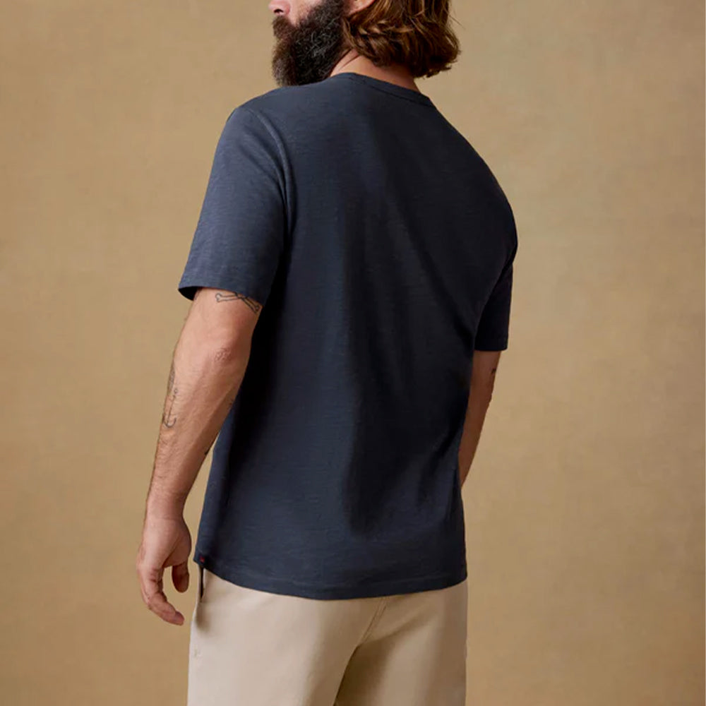 Faherty - T shirt Sunwashed - Marine