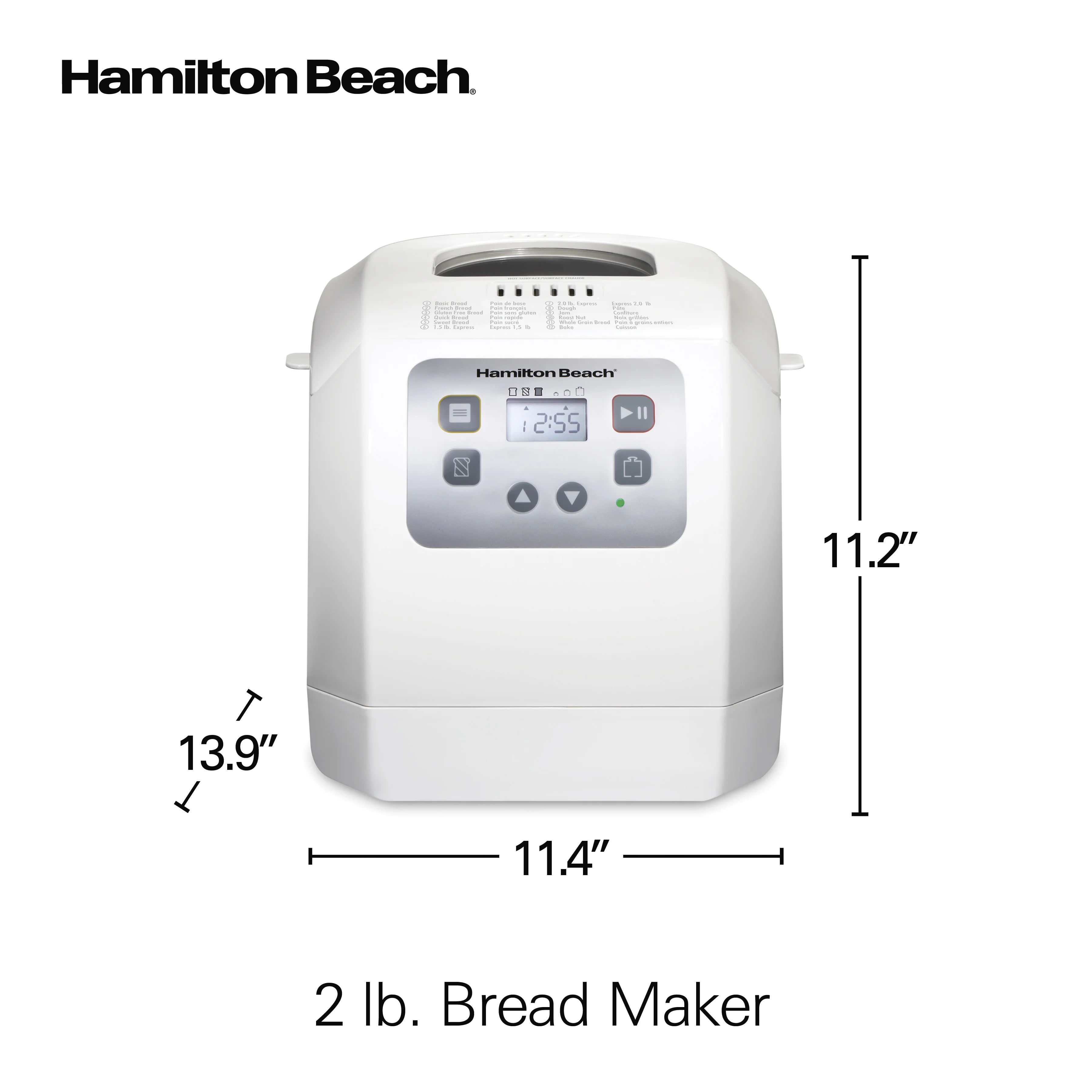 Hamilton Beach 2 lb Bread Maker Machine with 12 Settings Plus Gluten Free, White - Image 6