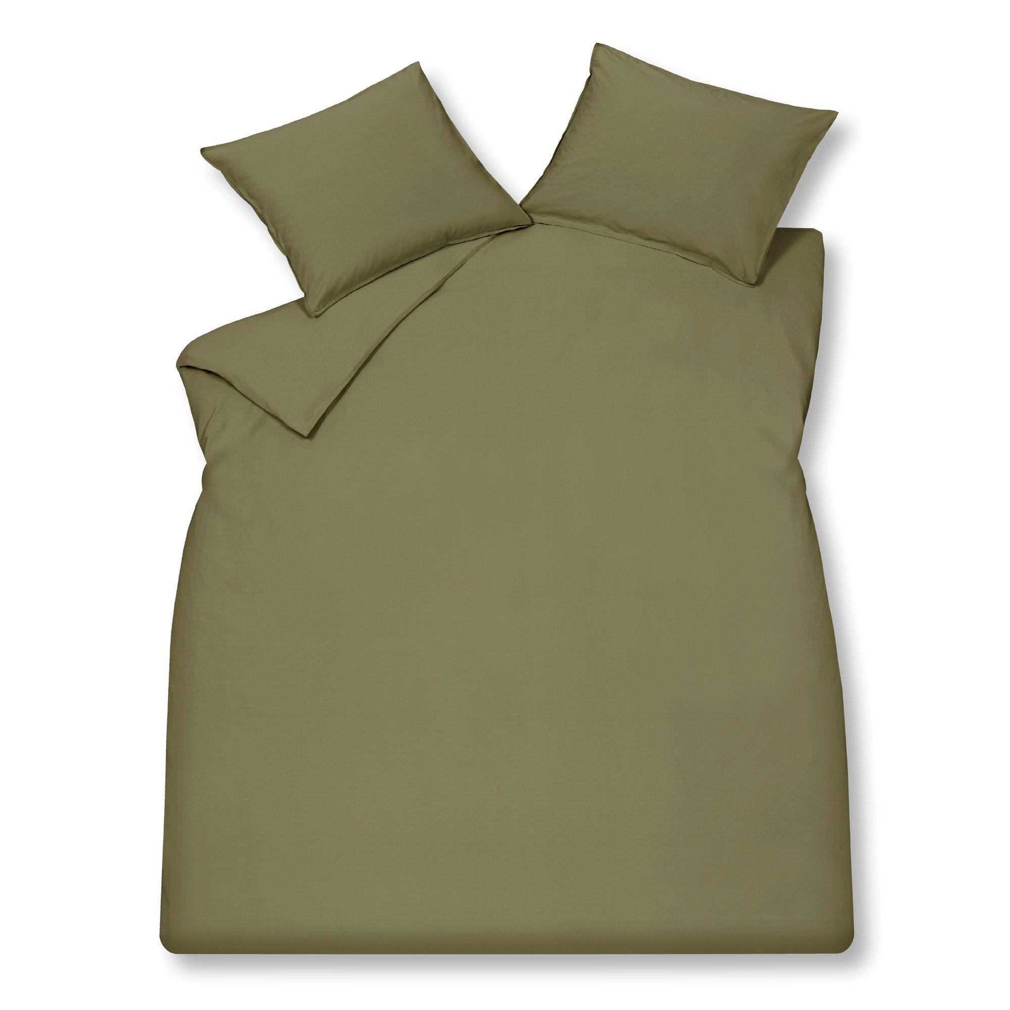 Washed Cotton Dekbedovertrek Martini Olive   240 x 200 220 cm   Groen