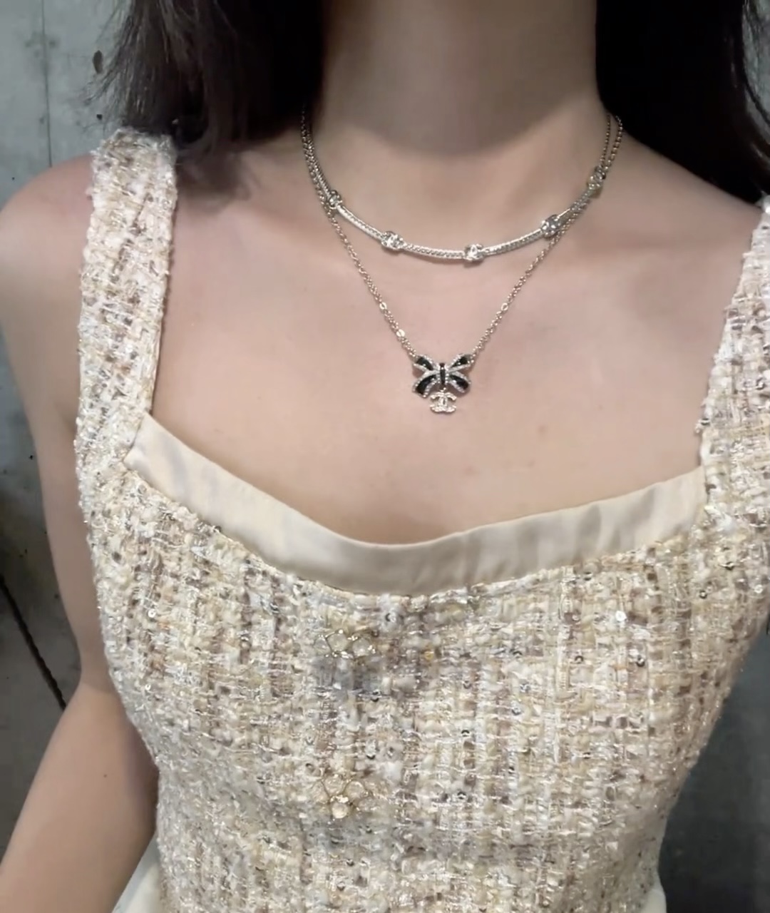 Chanel Black Bow CC Pendant Necklace and Bracelet - Original Replica Club