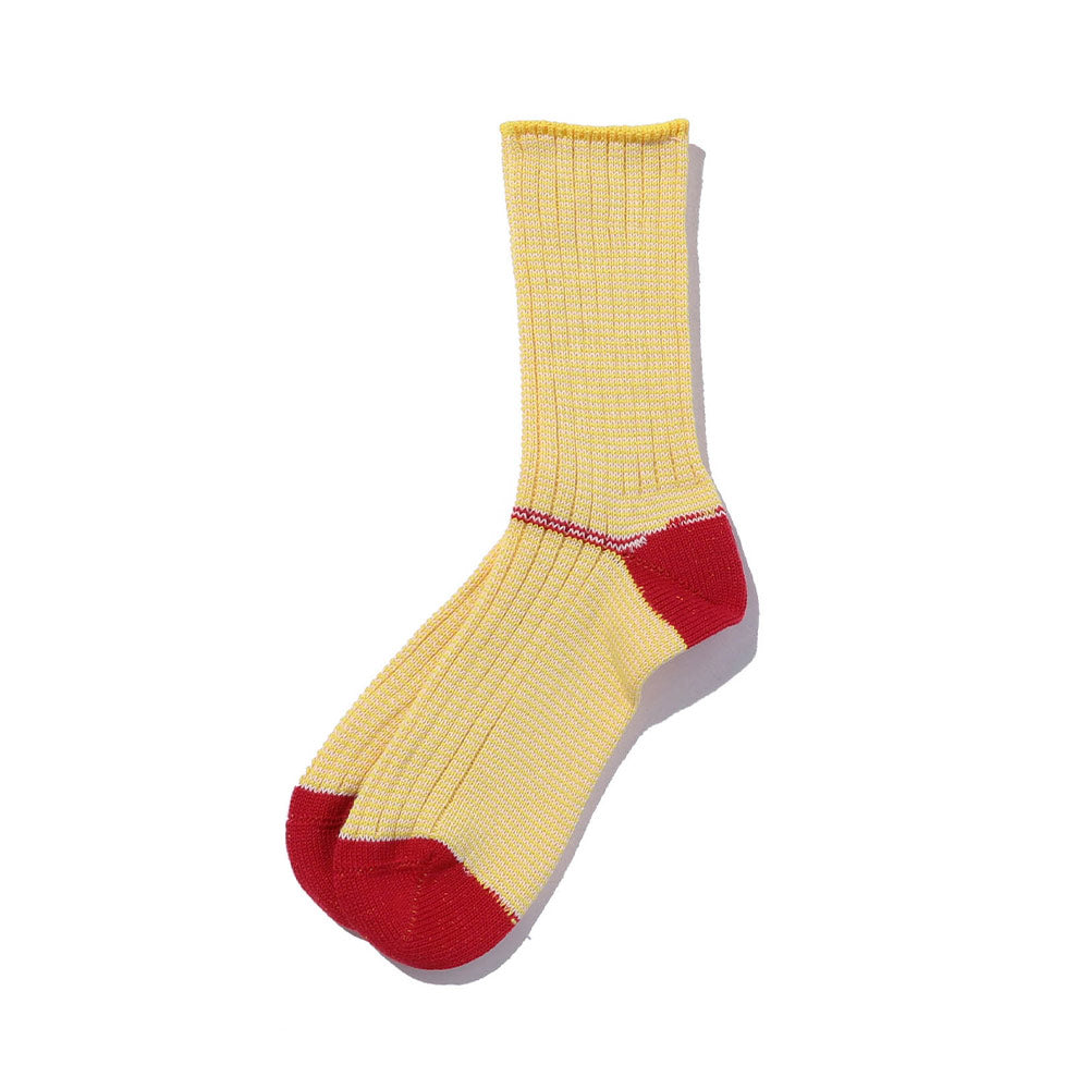 Beams Plus - Chaussettes Rib Pinstripe - Jaune & Rouge