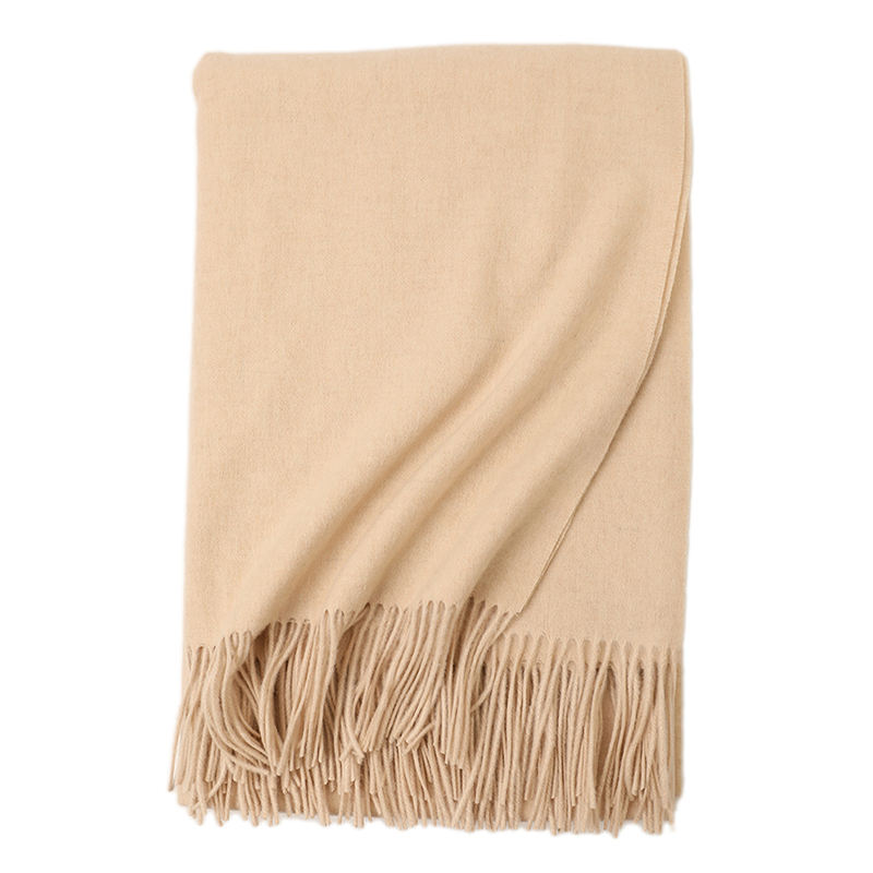 Solid Color Pure Wool Blanket Luxury Soft Thermal Woven Oversize Throw For Bed And Sofa Soft Breathable For Home Decor