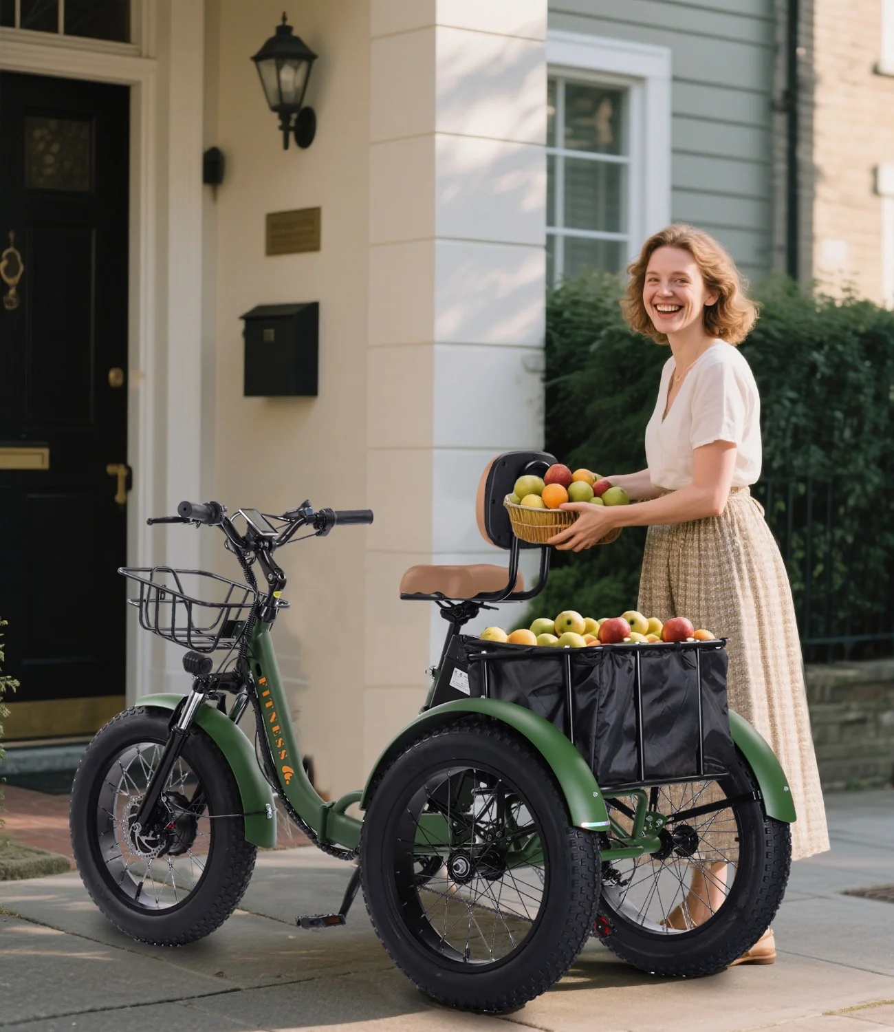 YEBEI Electric Tricycle for Adults Folding E-Trike Motorized Tricycle Electric 3 Wheels Trike Powerful 500W Motor Electric Tricycle 48V15AH Lithium Battery Max 20MPH 20*4.0- Fat Tire Orange - Image 21