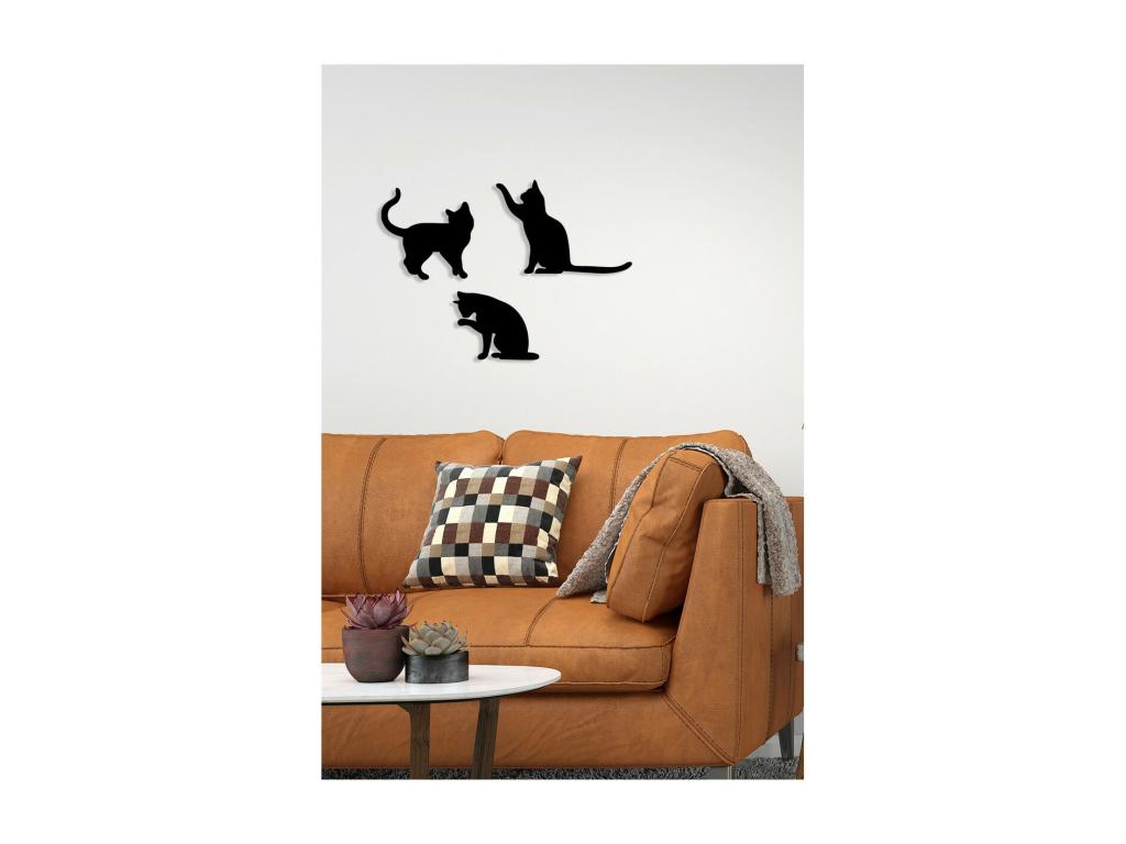 Decoración de Metal Gato 121, Negro, 137x0,15x40 cm, Mubdelu