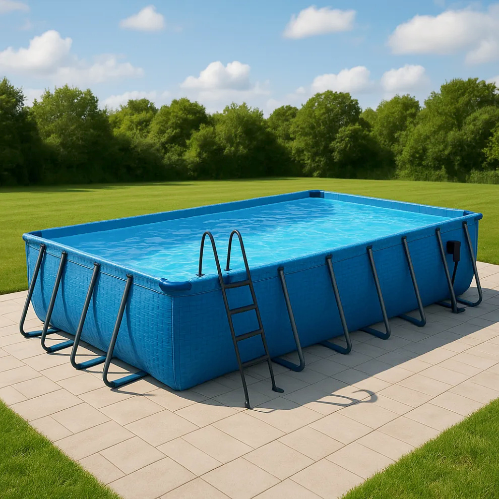 piscina tubular rectangular, piscina desmontable rectangular azul profundo, azul profundo, metal y PVC, jardín y exteriores, 549x274x122 cm kfhAWbn644jc