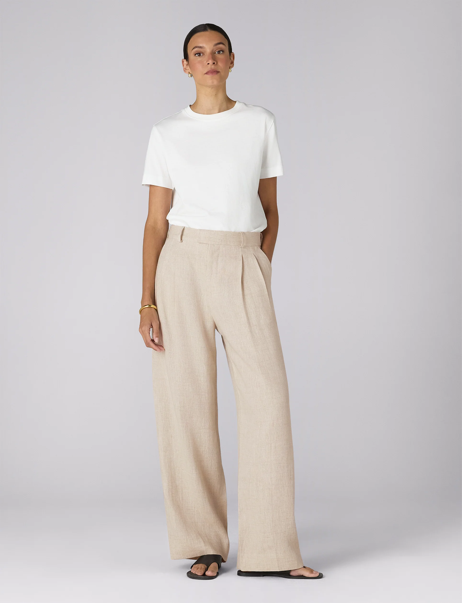 Rampling Trouser: Linen, Oatmeal