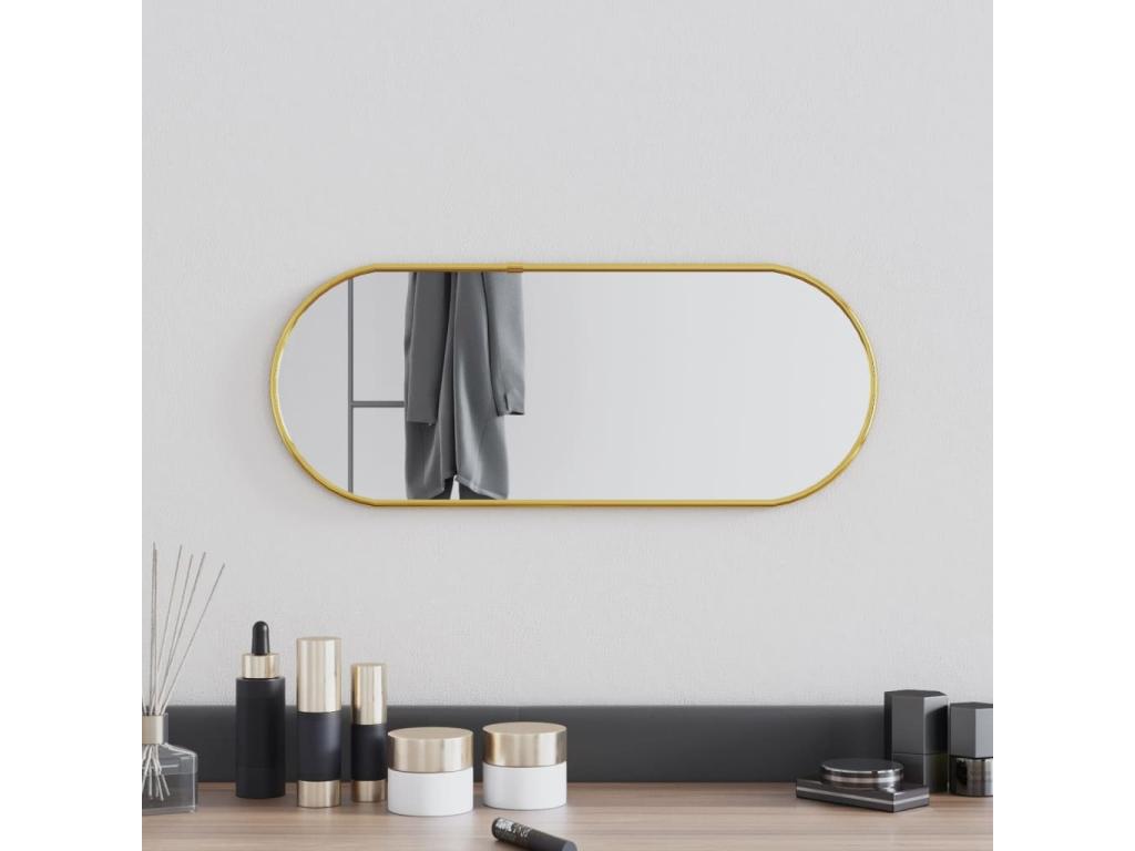 Espejo de pared ovalado dorado 50x20 cm