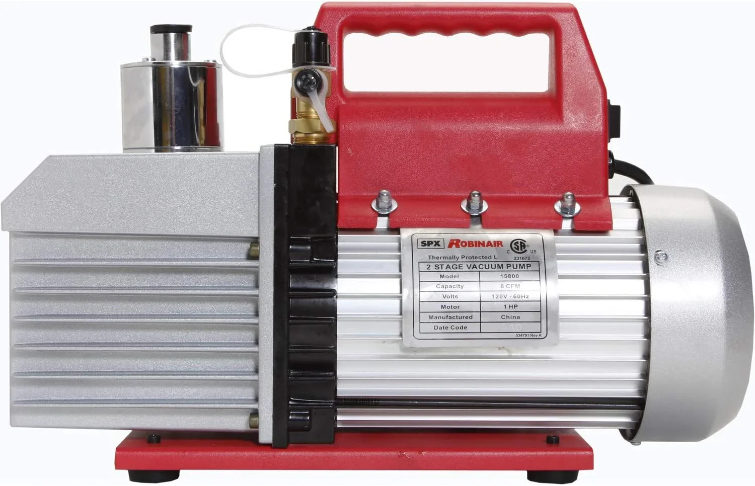 Robinair VacuMaster Economy 2-Stage Vacuum Pump, 8 CFM, Red/Silver - ROB15800 / 15800 - Image 2 Robinair VacuMaster Economy 2-Stage Vacuum Pump, 8 CFM, Red/Silver - ROB15800 / 15800 - Image 2
