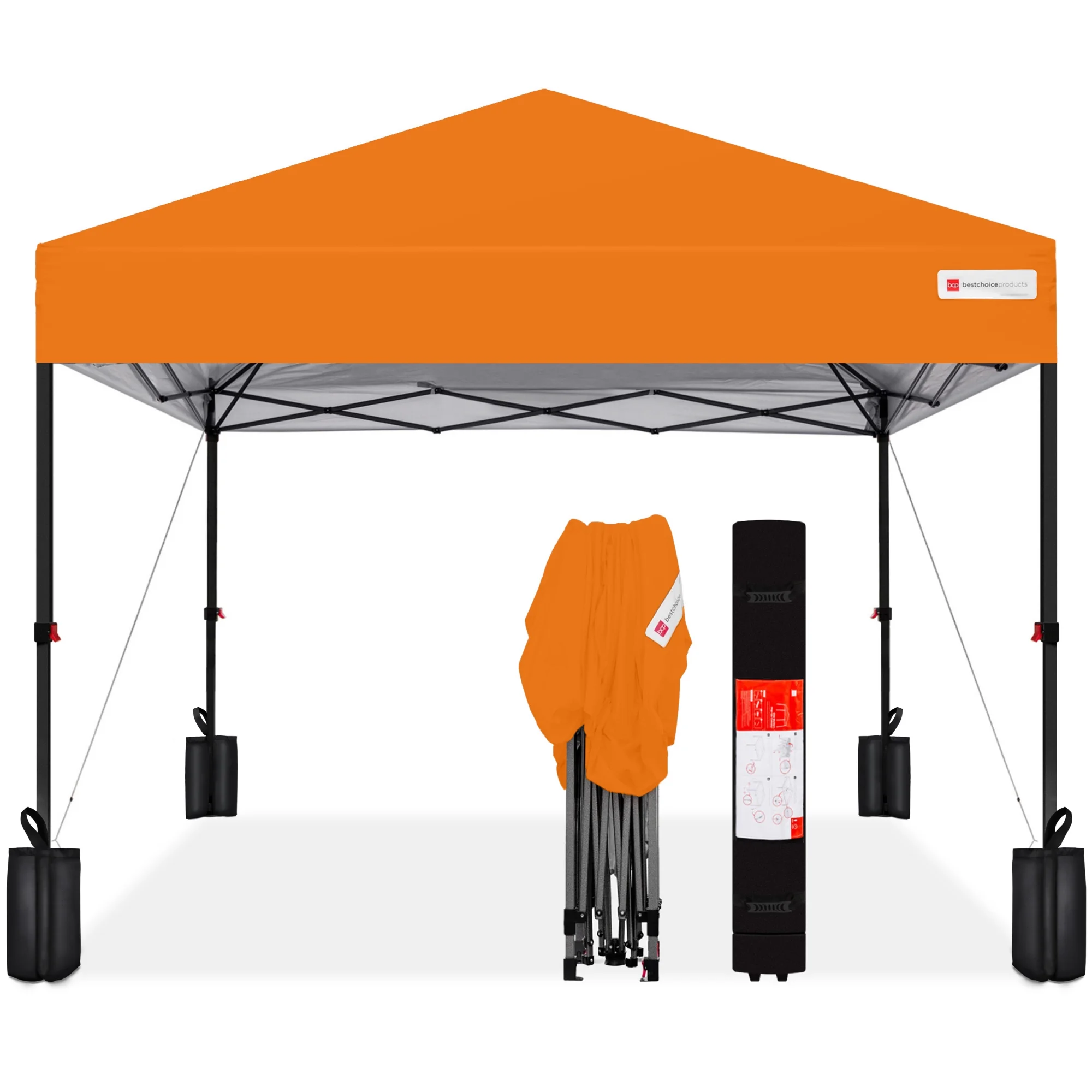 Best Choice Products 12x12ft Easy Setup Pop Up Canopy w/ 1-Button Setup, Wheeled Case, 4 Weight Bags - Navy Blue - Image 19