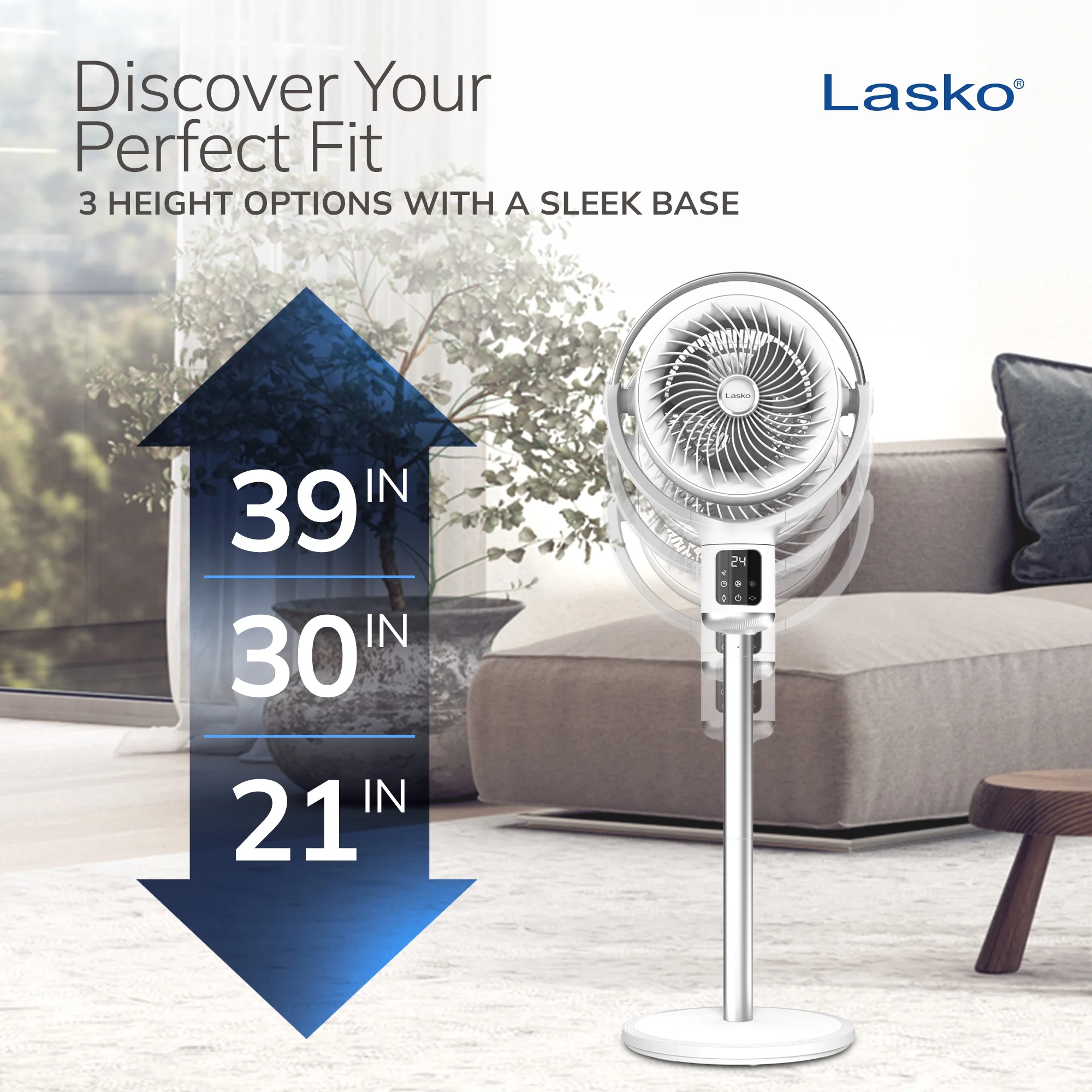 Lasko Whirlwind 7- 24-Speed Orbital Motion 25ft/s Airflow Remote Control Pedestal Fan, APDC301 - Image 8