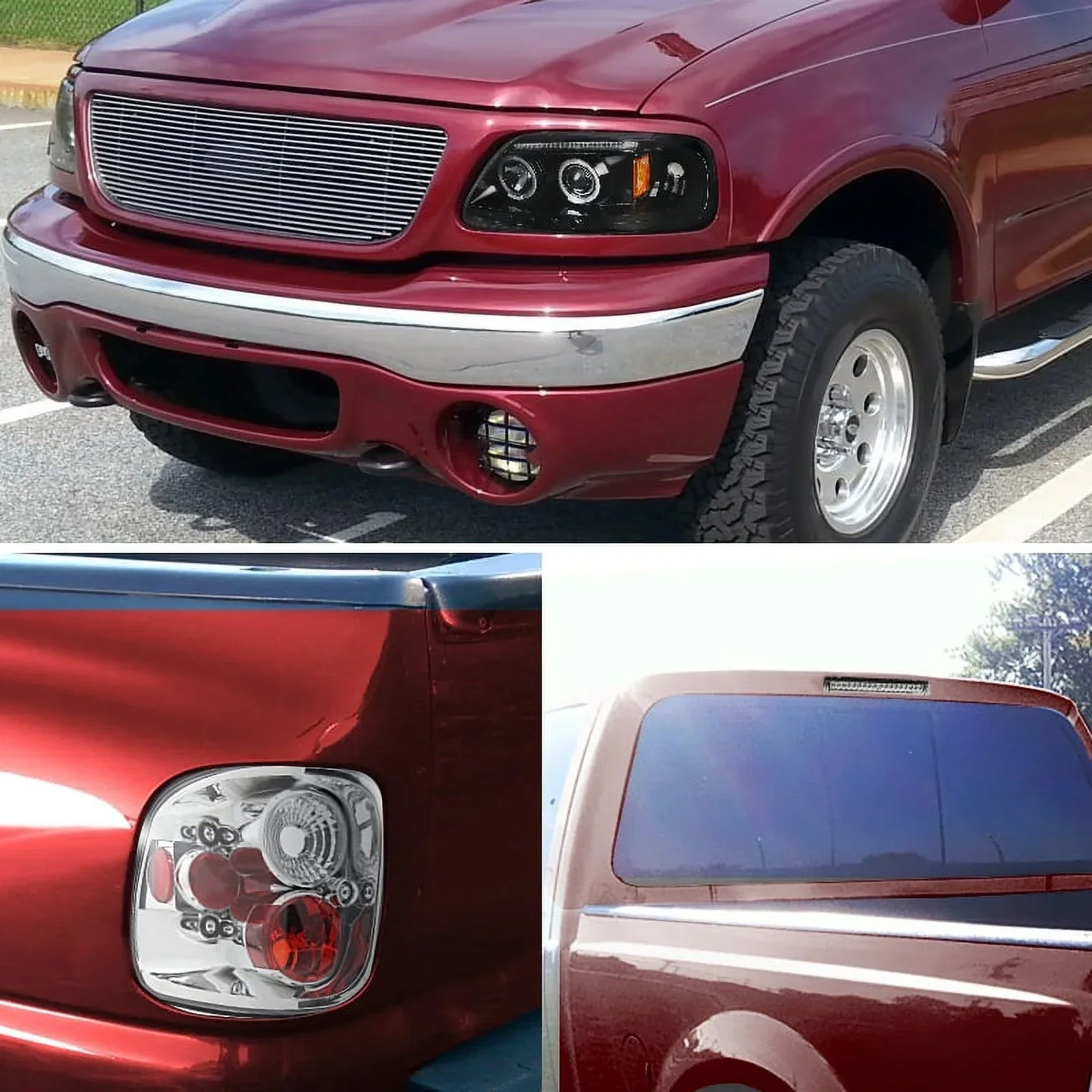 Spec-D Tuning Black LED Strip Projector Headlights With 6-LED Fog Lamps - Ford F150 Flareside 1997-2003, 04 Heritage - Image 2 Spec-D Tuning Black LED Strip Projector Headlights With 6-LED Fog Lamps - Ford F150 Flareside 1997-2003, 04 Heritage - Image 2