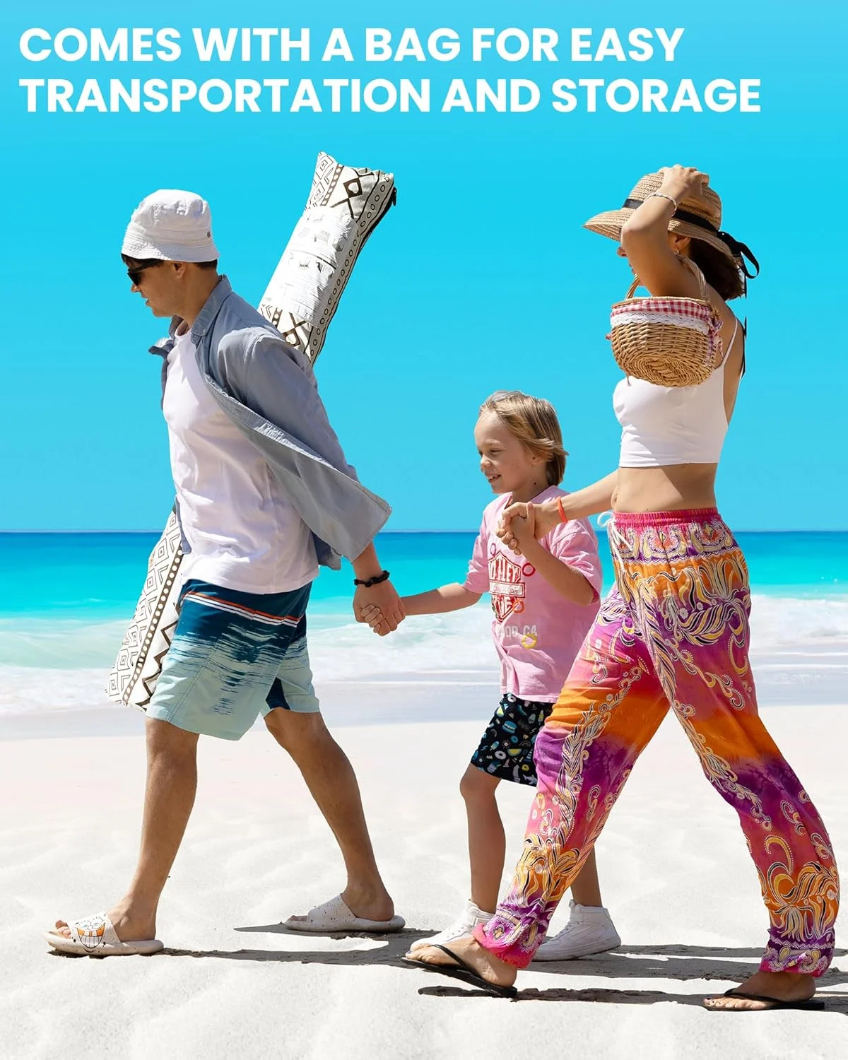 OutdoorMaster Beach Cabana with Fringe, Portable 6' x 6' Beach Canopy, Easy Set Up Beach Shelter, Included Side Wall, UPF 50+ UV Protection Sun Umbrella - for Kids, Family & Friends - Image 11