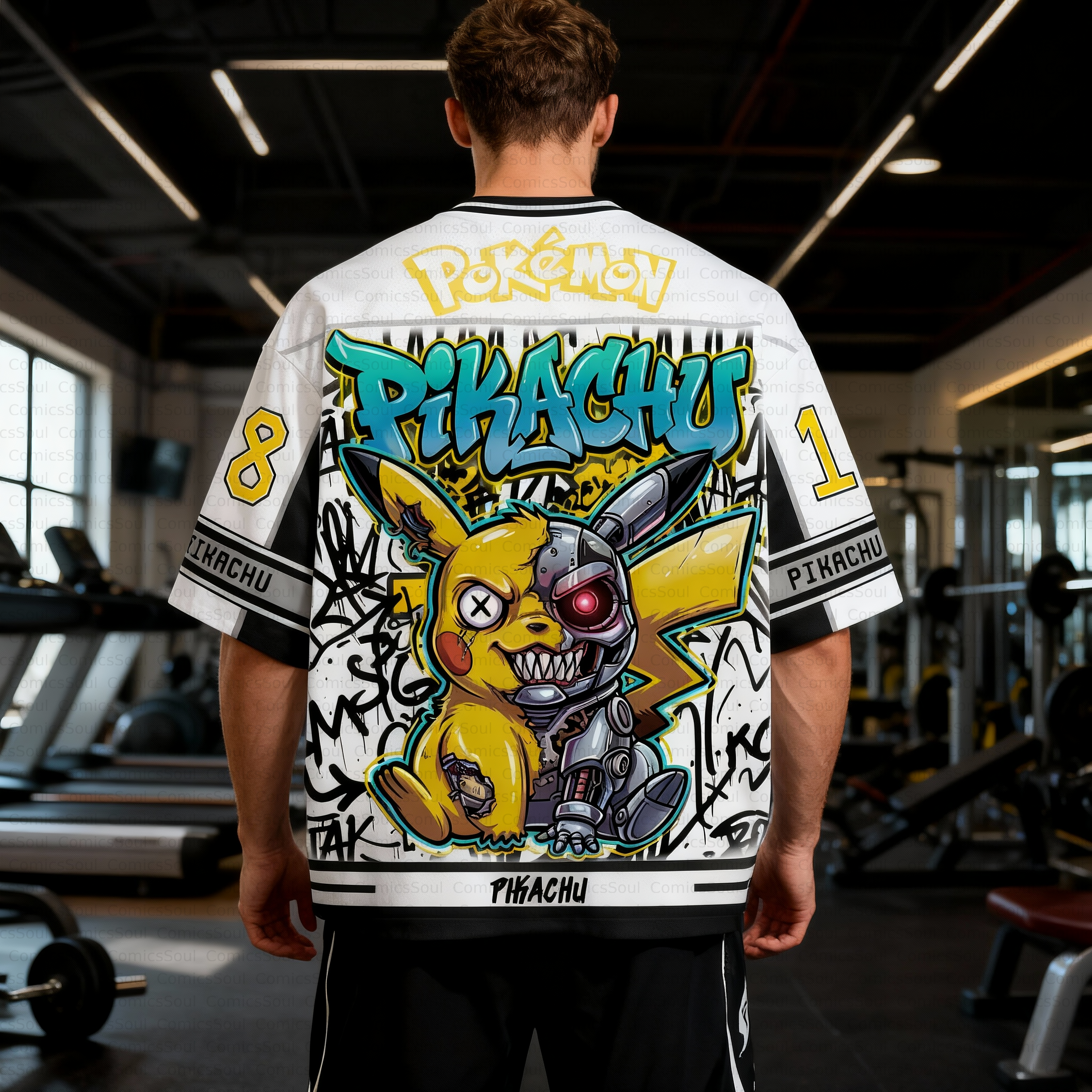 Unisex Anime Retro Mesh Sports Jersey T-Shirt