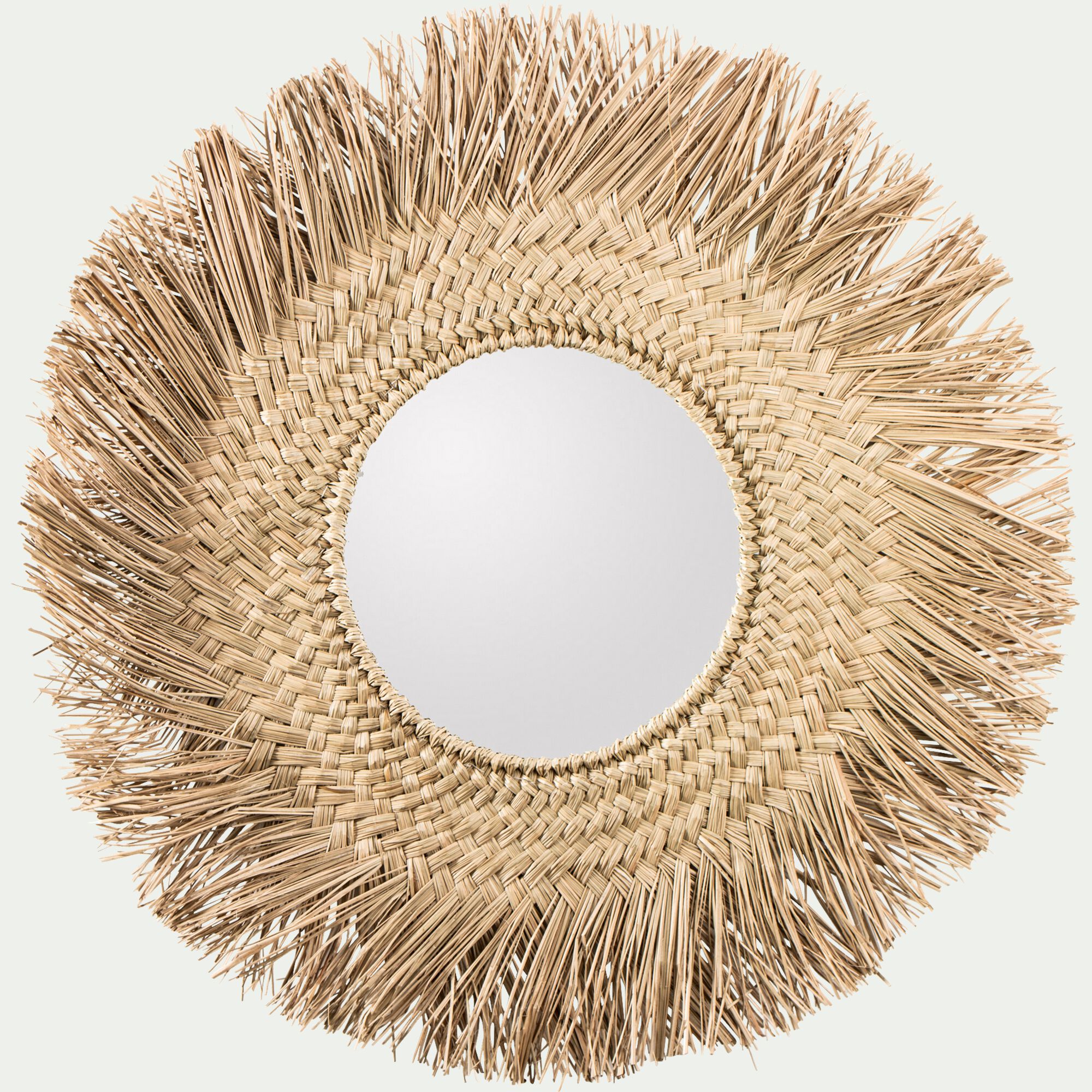HOURTIN - Miroir rond en jonc de mer - naturel D100cm
