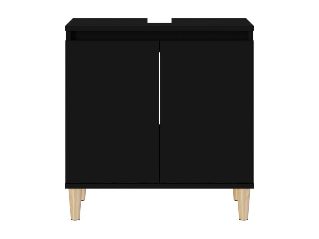 Armario para lavabo madera contrachapada negro 58x33x60 cm