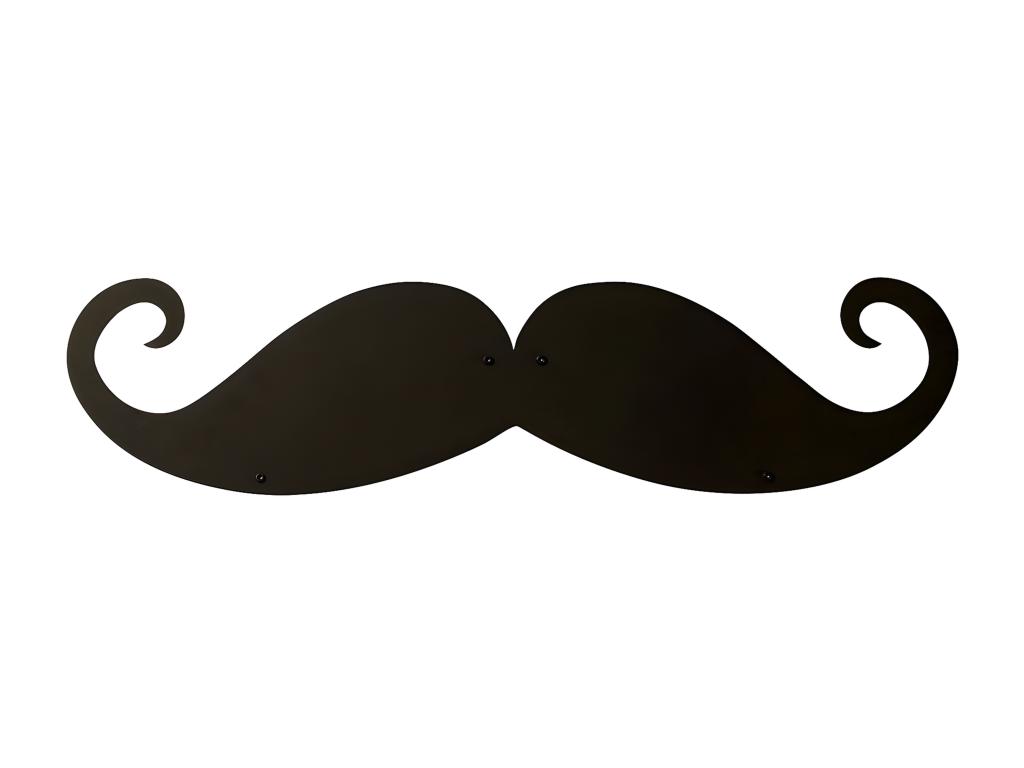 Decoración de Pared de Metal Bigote, Negro, 59x1,5x14 cm, Tucasago
