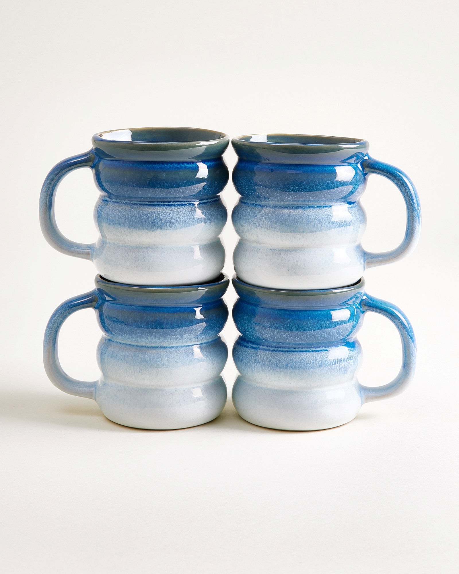 Ombra Tasse groß bubble dunkelblau hellblau 4er-Set