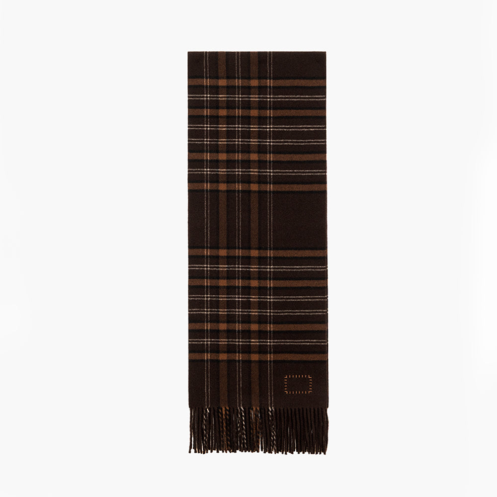 Museum Garments - Echarpe Checked en Laine - Marron