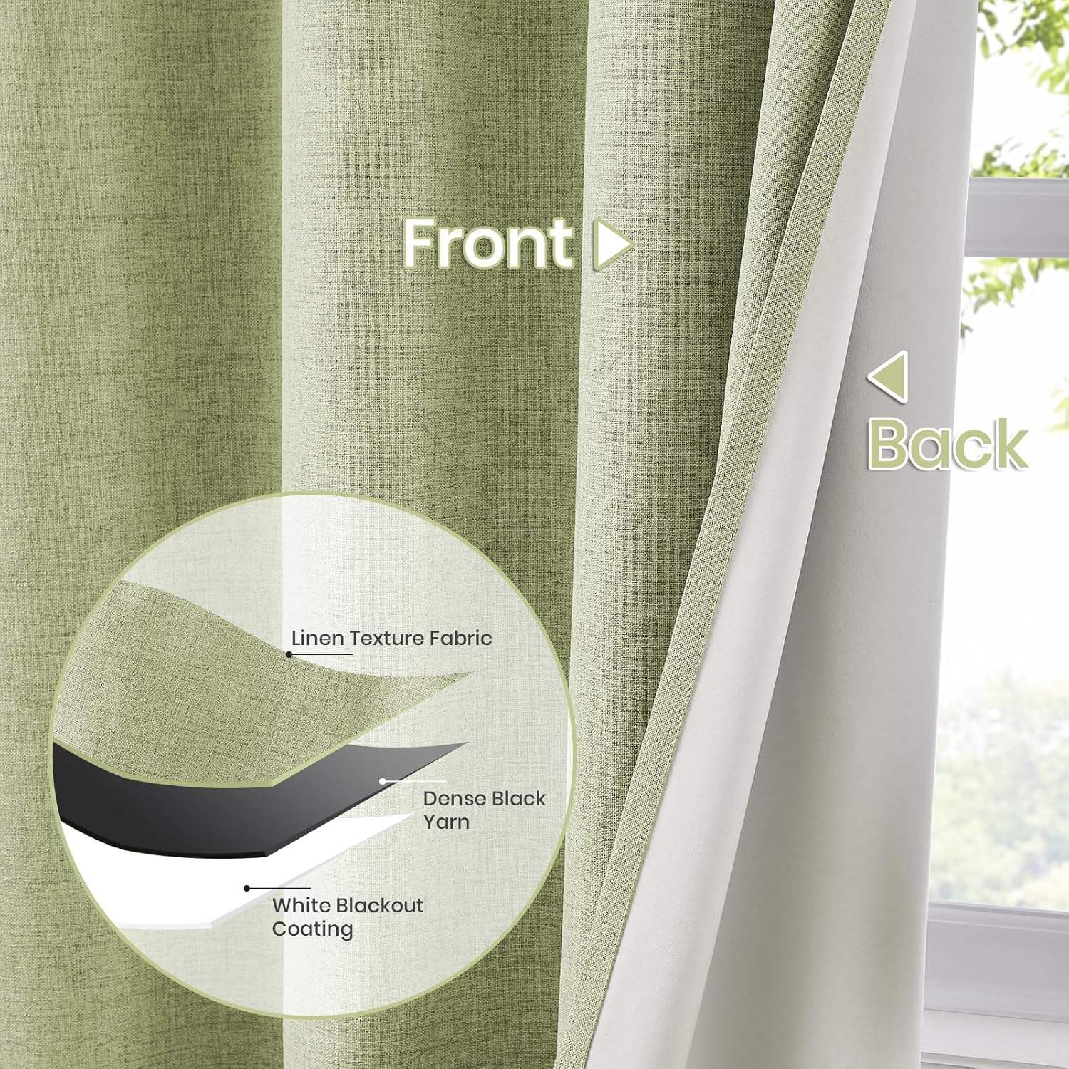 Modern Blackout Window Curtains Linen Texture Thermal Insulated For Bedroom Living Room