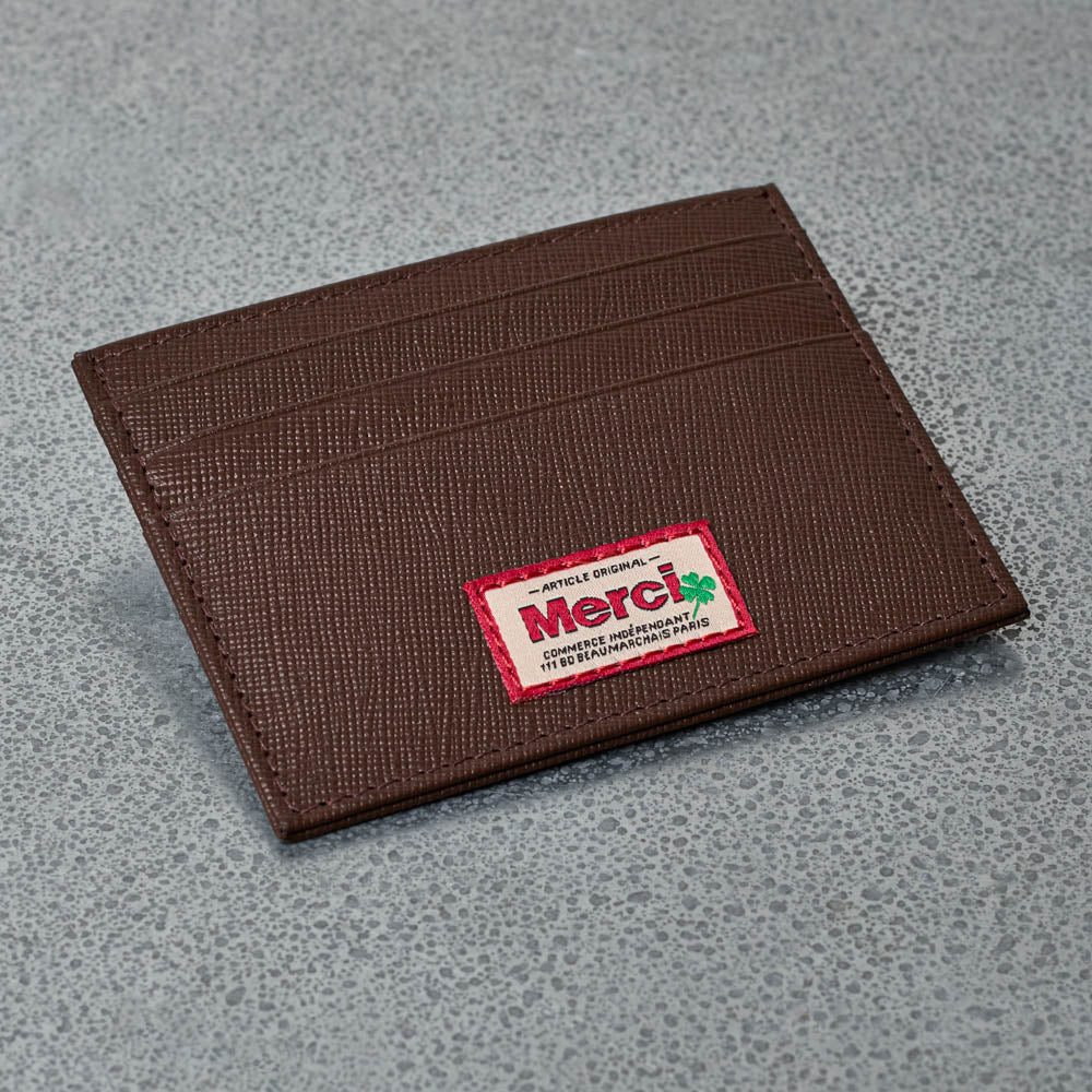 Merci - Porte Carte Plat - Chocolat