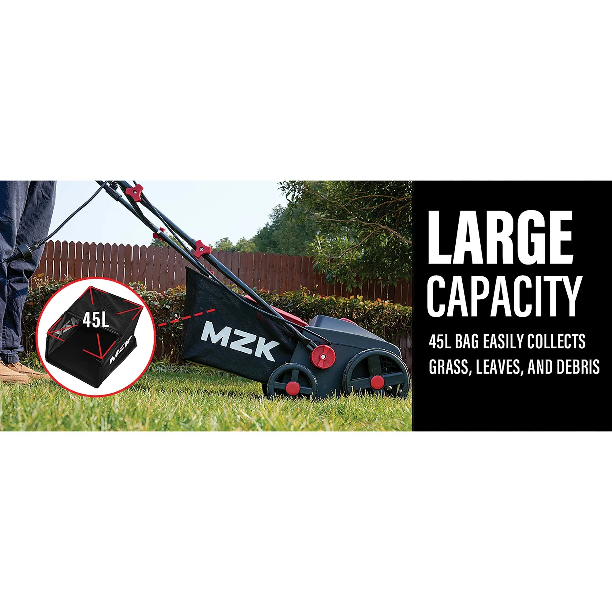 Mzk Electric Dethatcher & Scarifier, Powerful Lawn Rake for Healthy Grass Growth