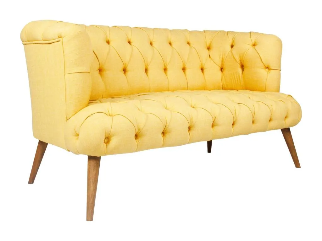 Sofá Nidovia amarillo 140x75x76 cm tapizado con patas de madera. lbx2129437